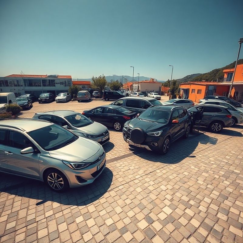 Uredno posložena parcela s rabljenim vozilima u salonu Pandaqmint